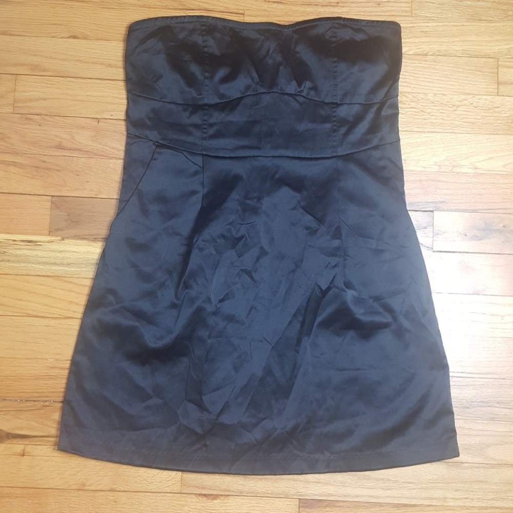 Strapless Satin Mini Dress